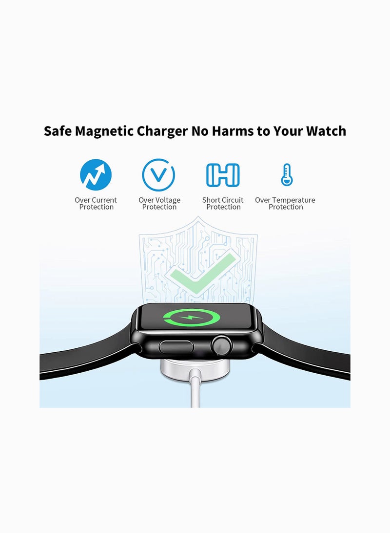 Wireless Charger Compatible for Apple Watch Series 6, 5, 4, 3, 2, 1 – Magnetic Charging Cable – Fast Charging Portable Charger – Long Cord - Image 3